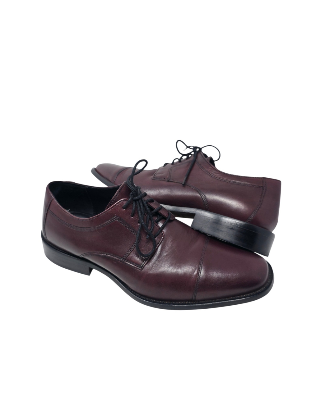 J. Murphy Johnston & Murphy Burgundy Leather Cap Toe Oxfords Men's 9.5 W